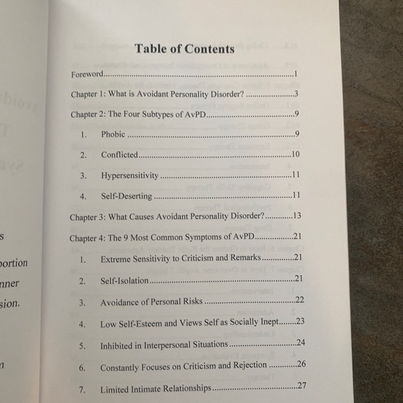 Avoidant Personality Disorder Psychology Psychotherapy Rare Self Help Book - Picture 2 of 6